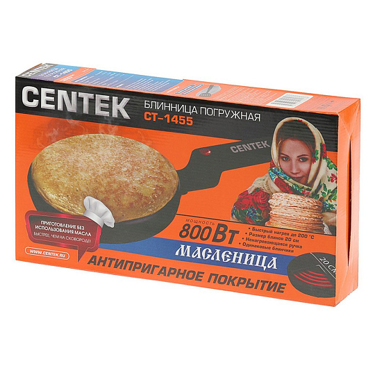 Блинница Centek, CT-1455, 800 Вт, антипригарное покрытие
