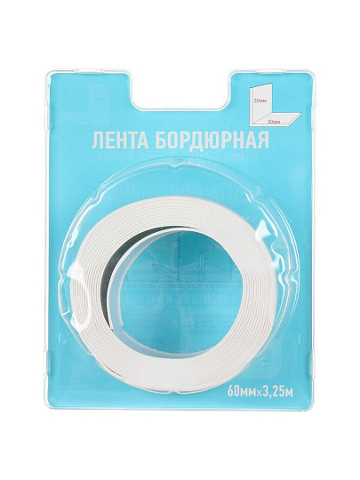 Бордюрная лента для ванн 60 мм, белая, в блистере, 3.25 м, ComfortFactor