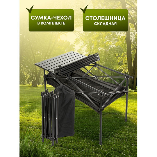 Стол складной металл, прямоугольный, 95х55х50 см, DS-T95, сумка
