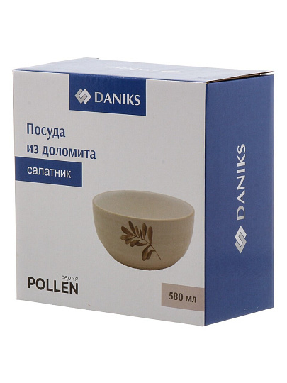 Салатник доломит, круглый, 13.7х6.6 см, 0.58 л, подарочная упаковка, Pollen, Daniks