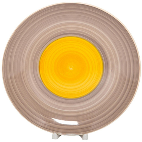 Тарелка обеденная, керамика, 27 см, круглая, Аэрография Сиеста, Elrington, 139-23058, серая