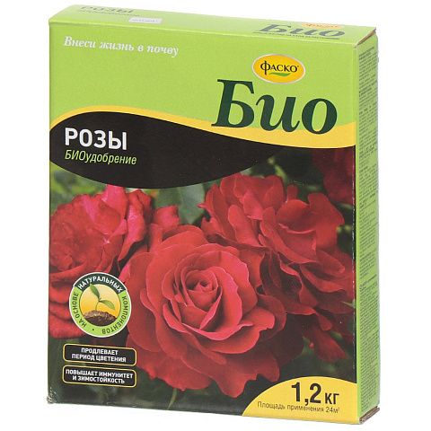 Удобрение Био Розы и цветущие многолетники, сухое, органоминеральное, гранулы, 1200 г, Фаско