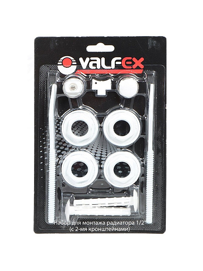 Комплект монтажный для радиатора, 1/2", 11 предметов, 2 кронштейна, Valfex, AD-1002 1/2