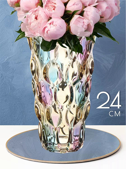 Ваза стекло, настольная, 24х13 см, Самоцвет, Y4-6625