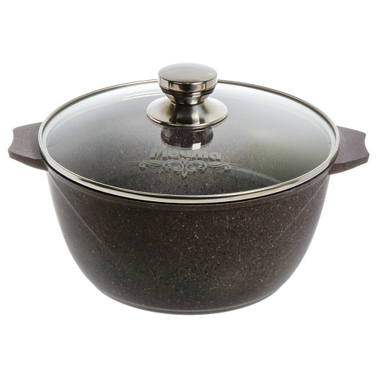Кастрюля алюминий, антипригарное покрытие, 4 л, крышка стекло, Мечта, Premium violet, 44904