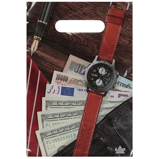 Пакет 20х30 см, 30 мкм, ПЭТ ПВД, с прорезными ручками, в ассортименте, Тико, Бутик