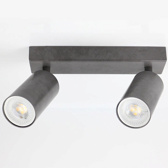 Светильник на основании General Lighting Systems, Башня, 50 Вт, GU10, на 2 лампочки, IP20, d5.5х10 см, Спот, бетон, 662069
