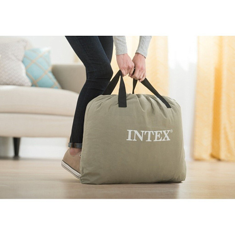Кровать надувная Intex, 191х99х42 см, 64122ND, насос встроенный, электрический, флокированная, 136 кг