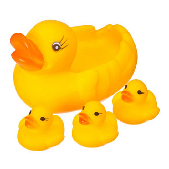 Набор фигурок-пищалок Игроленд, Уточка, 10х8х7 см, резина, 4 шт, 262-136
