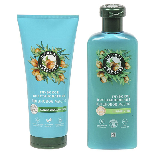 Набор подарочный для женщин, Herbal Essences, Аргановое масло, шампунь 250 мл+бальзам 180 мл