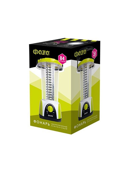 Фонарь кемпинговый, встроенный аккумулятор, ФАZА, AccuF5-L84-gy, зарядка от сети 220 В, ABS-пластик, серый, 5034372