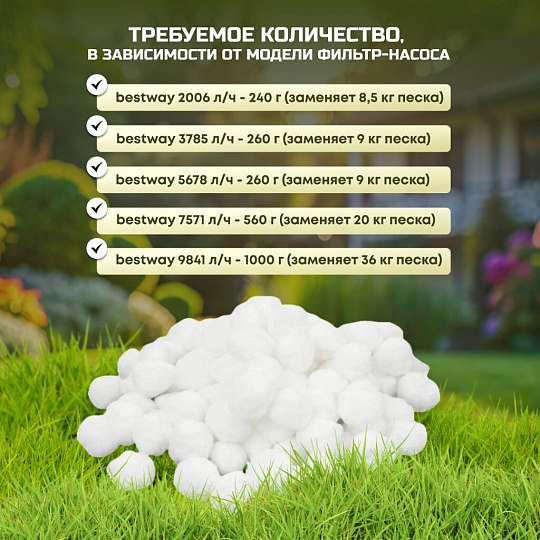 Наполнитель для песчаных фильтр-насосов 500 г, Bestway, Polysphere, 58475BW