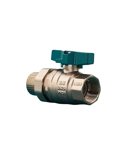 Кран для воды с американкой 3/4", г-ш, прямой, ручка-бабочка, РМС