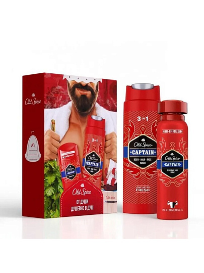Набор подарочный для мужчин, Old Spice, Captain, дезодорант твердый 50 мл + гель для душа+шампунь 250 мл