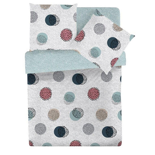 Постельное белье 1.5-спальное, простыня 150х215 см, 2 наволочки 70х70 см, пододеяльник 145х215 см, Teodora, ранфорс, Пикси 4710-1+4710-а1