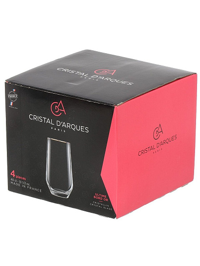 Стакан 400 мл, стекло, 4 шт, Cristal D'Arques, Ultime Bord Or, P7632