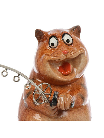 Фигурка декоративная полистоун, Кот-рыбак, 15х10.5х14.5 см, A020284