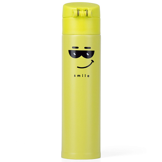 Термобутылка нержавеющая сталь, 350 мл, узкая горловина, Barouge, колба нержавеющая сталь, желтая, BT-146