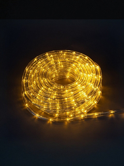 Гирлянда светодиодная 100 ламп, 15 м, 1 режим, Дюралайт, Uniel, желтый свет, черная, сетевая, конектор в комплекте, UL-00010906