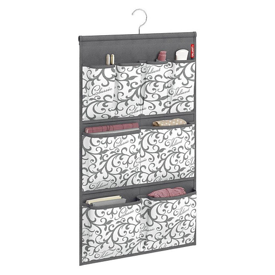 Кофр для хранения, 8 карманов, подвесной, 36х60 см, с вешалкой, серый, Valiant, CG-P8