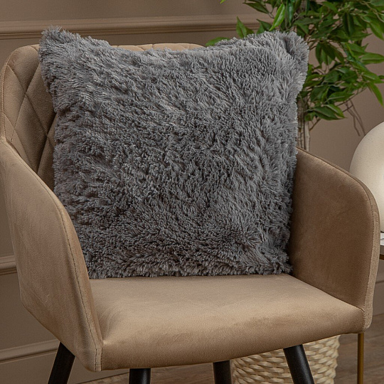 Наволочка декоративная Buenas Noches, Fn072GY3 ДВ 17-0000, искусственный мех, 100% полиэстер, 40х40 см, 28957