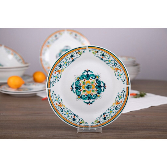 Тарелка суповая, фарфор, 20 см, круглая, Средиземноморский бриз, Korall, YQ1936