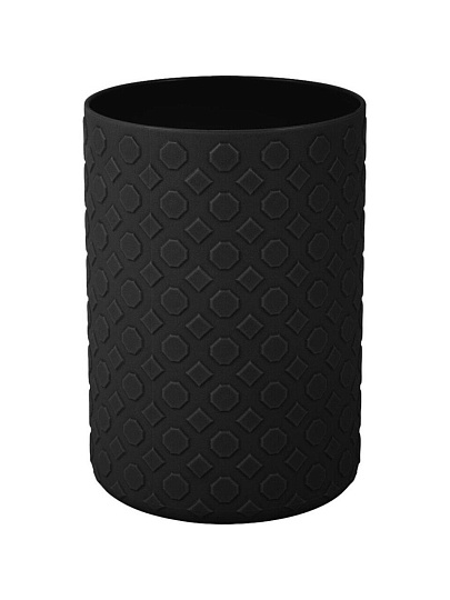 Стакан для ванной, 7.8х7.8х11.2 см, пластик, черный, Plast team, Black