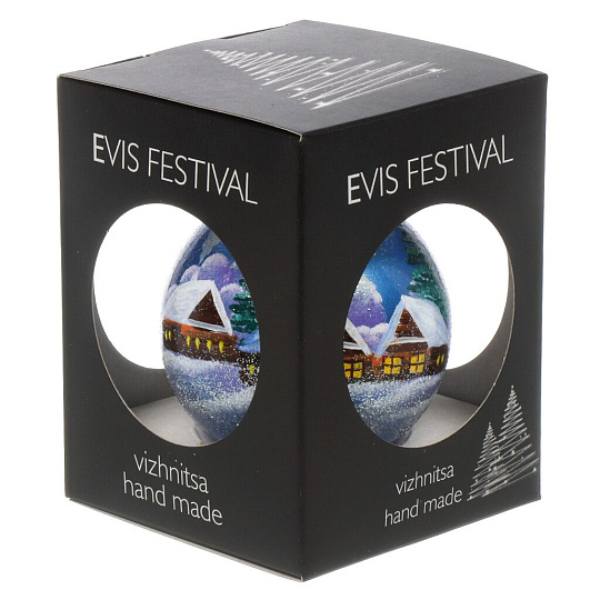 Елочное украшение Evis, Шарик, 8 см, с росписью, с подвесом, 16 02 077 08