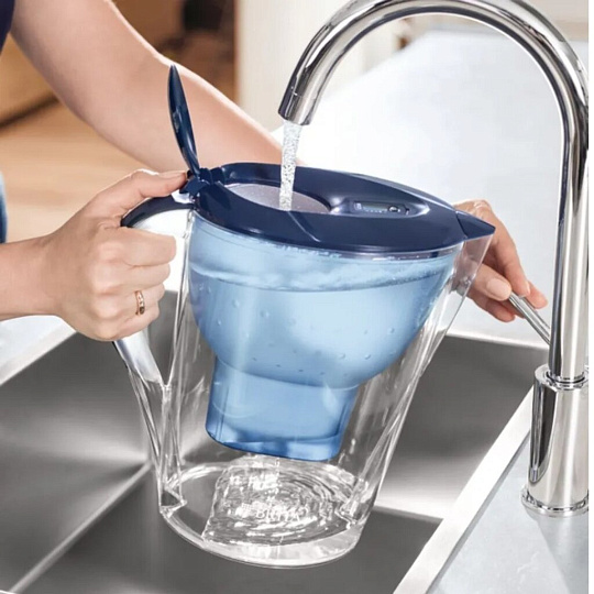 Фильтр-кувшин Brita, Marella MX+ Memo XL, для холодной воды, 3 ступ, 3.5 л, синий, 1026460