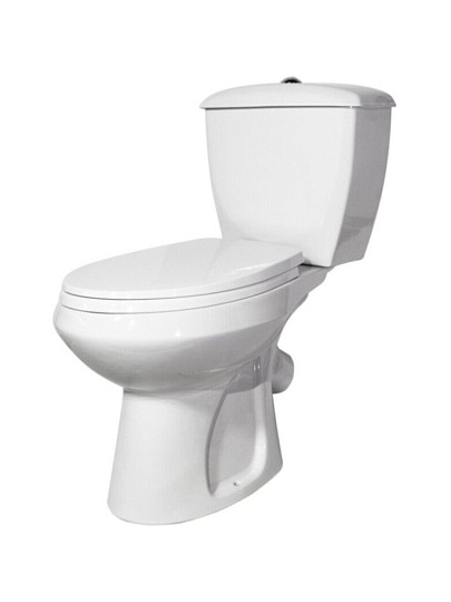 Унитаз-компакт Оскольская керамика, Элисса-Антивсплеск, косой выпуск, пластиковое сиденье, 1 режим