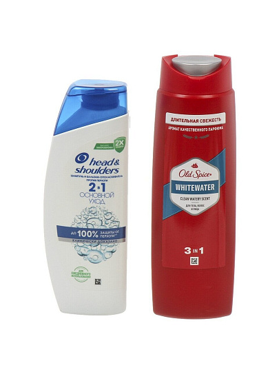 Набор подарочный для мужчин, Head & Shoulders, Основной уход 2в1, шампунь 200 мл + гель для душа Old Spice 250 мл