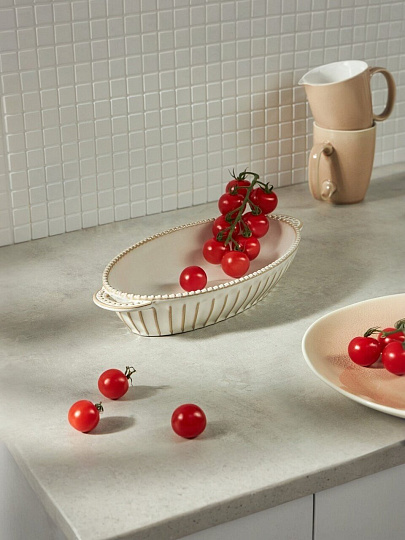 Форма для запекания керамика, 16х33х5.5 см, овальная, белая, BY Collection, 826-372