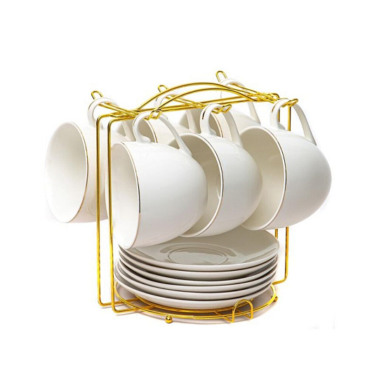 Набор чайный фарфор, 12 предметов, на 6 персон, 235 мл, Balsford, Грация Шелк, 101-01067, подарочная упаковка