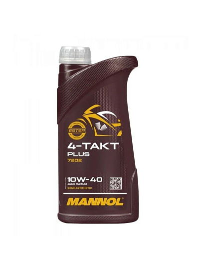 Масло моторное полусинтетическое, Mannol, Plus, для 4-х тактного двигателя, 1 л, 1400
