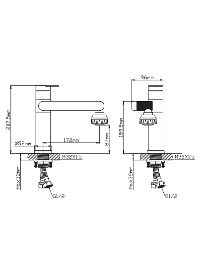 Смеситель для раковины, Diadonna, с картриджем, D49-19015S