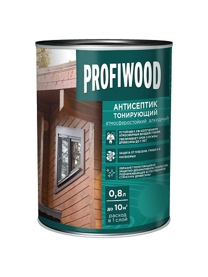 Антисептик Profiwood, для дерева, тонирующий, тик, 0.7 кг