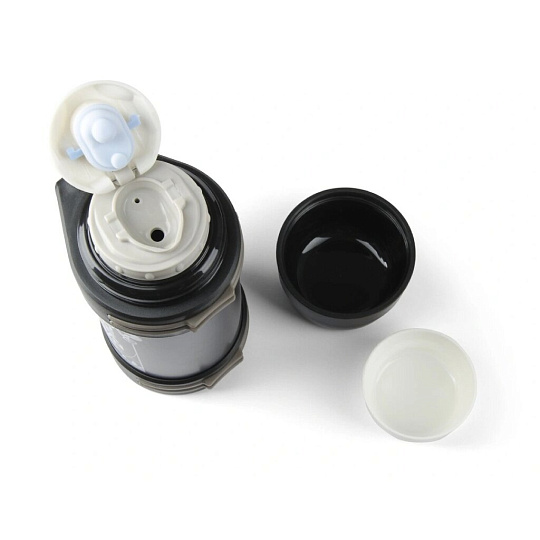 Термос нержавеющая сталь, 1 л, узкая горловина, Barouge, Adrenalin, колба нержавеющая сталь, с ручкой, черный, BT-417F