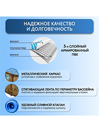 Бассейн каркасный Bestway, 488х122 см, Power Steel Swim, 56725, фильтр-насос, лестница, тент, 19480 л, ремкомплект