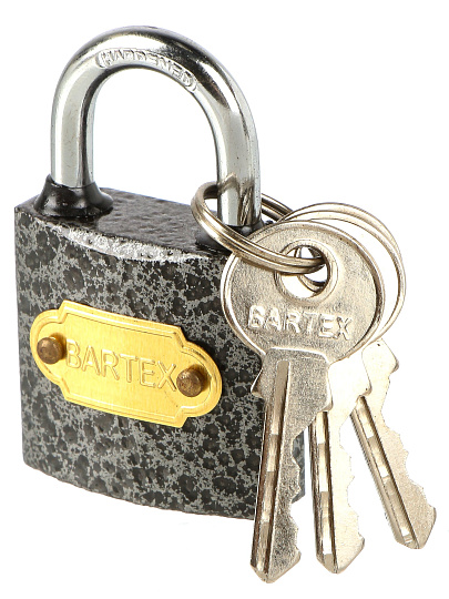 Замок навесной BARTEX чугунный 32мм Влагонепроницаемый, блистер, 3 ключа, 504659
