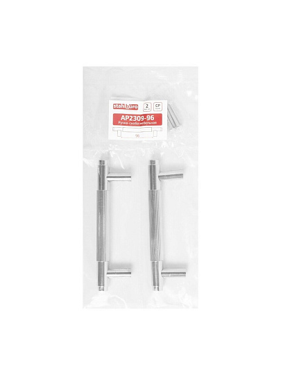 Ручка-скоба мебельная StahlBuro, AP2309-96, 2 шт., хром, 16777