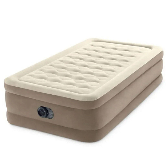 Кровать надувная Intex, 191х99х46 см, Ultra Plush, 64426ND, насос встроенный, электрический, флокированная, 136 кг