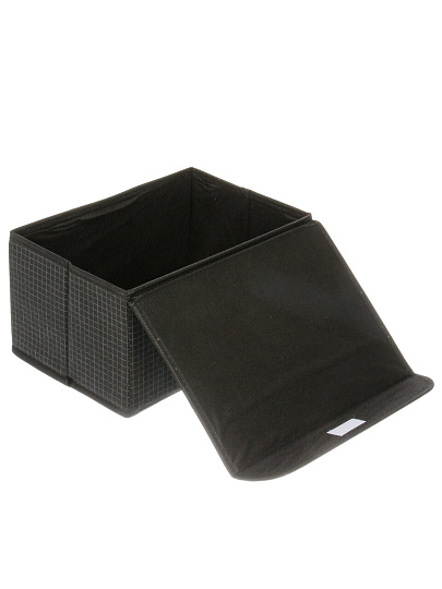 Кофр для хранения, с крышкой, складной, 28х20х15 см, черная клетка, A190063