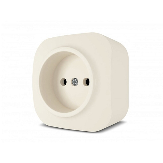 Розетка открытой установки, 1 гнездо, без заземления, IP20, кремовая, Quel, Flos, 4202-0130-00202