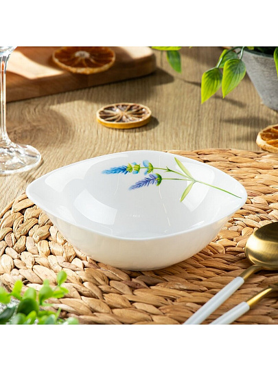 Салатник стеклокерамика, квадратный, 14х5 см, 0.4 л, Манифик, Daniks, FFW-65/ 220302