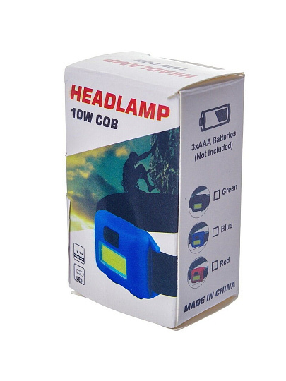 Фонарь налобный, пластик, в ассортименте, 3 Вт LED, 3хAAA, SPE17194-7