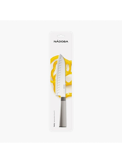 Нож кухонный Nadoba, Ivory, сантоку, нержавеющая сталь, 17.5 см, рукоятка пластик, 724813