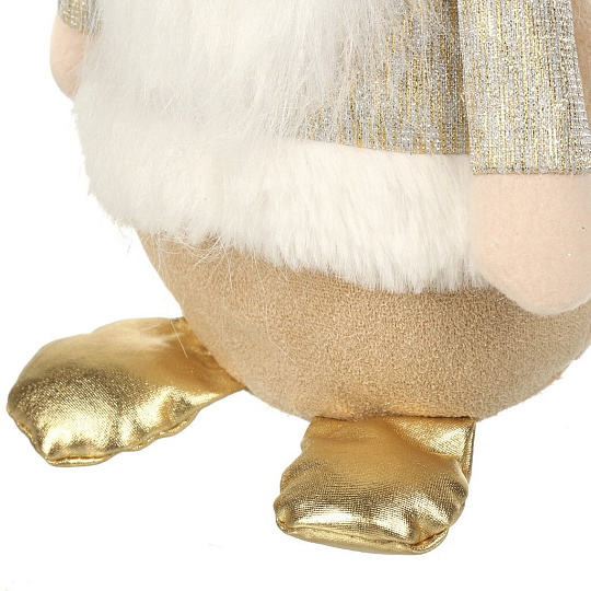 Фигурка декоративная Гномик, 16х11х34 см, бело-золотая, F010022