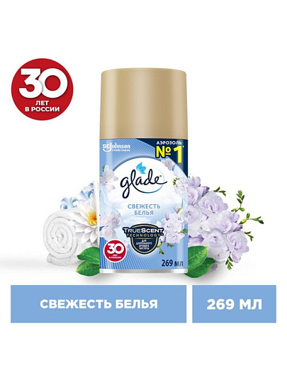 Освежитель воздуха Glade, 269 мл, Automatic Свежесть белья, сменный