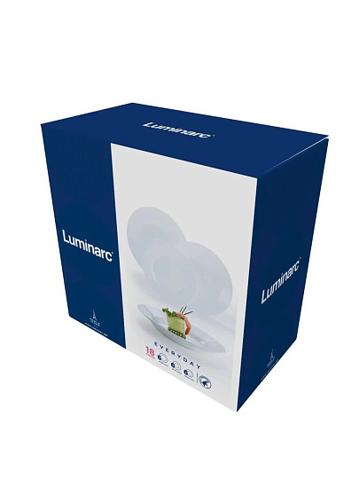 Сервиз столовый стеклокерамика, 18 предметов, на 6 персон, Luminarc, Every Day, G0566 232424/Q9318, белый
