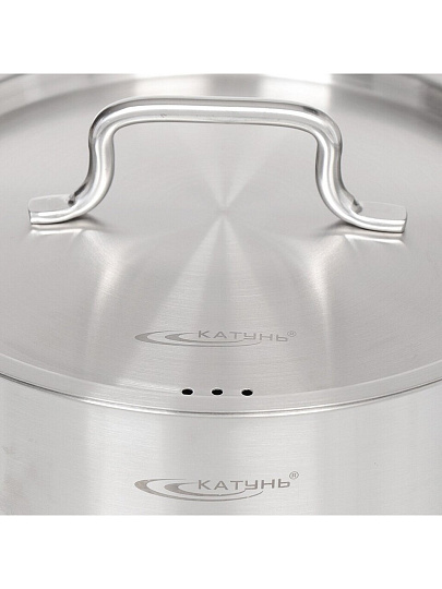 Кастрюля нержавеющая сталь, 3 л, крышка нержавеющая сталь, Катунь, Общепит, КТ-ОБ-03, металлик